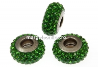 Swarovski, becharmed pave dark moss shining green, 13.5mm - x1