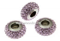 Swarovski, becharmed pave light amethyst mauve, 13.5mm - x1