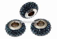 Swarovski, becharmed pave montana navy blue, 13.5mm - x1