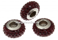 Swarovski, becharmed pave siam dark red, 13.5mm - x1