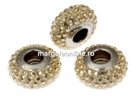 Swarovski, becharmed pave golden shadow pearl silk, 13.5mm - x1