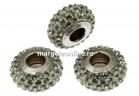 Swarovski, becharmed pavé, black diamond silver, 13.5mm - x1