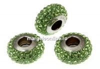 Swarovski, becharmed pave peridot light green, 13.5mm - x1