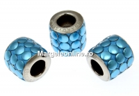 Swarovski, becharmed pavé, brushed metallic blue, 9.5mm - x1