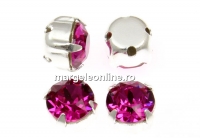 Swarovski, chaton montees fuchsia, 6mm - x10