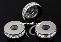 Swarovski, becharmed rondelle, crystal, 13mm - x1