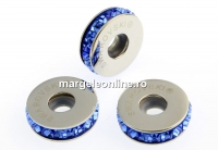 Swarovski, becharmed rondelle sapphire, 13mm - x1