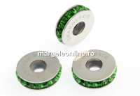 Swarovski, becharmed rondelle dark moss green, 13mm - x1