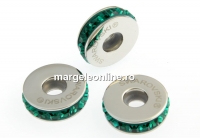 Swarovski, becharmed rondelle emerald, 13mm - x1