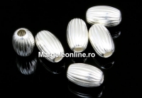 Decorative beads, 925 silver, 8x5mm - x2