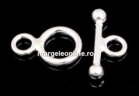 Incuietoare toggle rotund argint 925, 9.5mm - x1