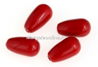 Perle Swarovski picatura, red coral, 15x8mm - x2