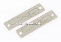 Link gravat din argint 925 rodiat, infinit Love, 19x5mm - x1