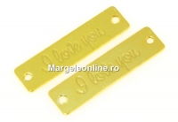 Link, engraved, gold-plated 925 silver, I love you, 19x5mm - x1