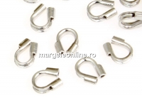 Wire protector, rhodium-plated 925 silver, 5mm - x4