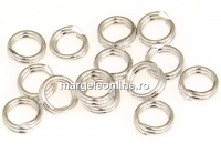 Zale duble argint 925 rodiat, 5mm - x10
