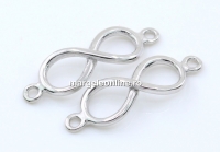 Link, infinity, rhodium-plated 925 silver, 19mm - x1