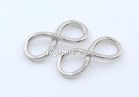 Link, infinity, rhodium-plated 925 silver, 14mm - x1