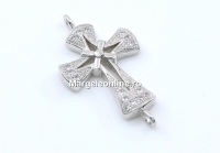 Link cruce cu cristale argint 925 rodiat, 23mm - x1