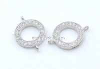 Link disc cu cristale argint 925 rodiat, 13mm - x1