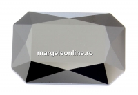 Swarovski, rivoli cabochon jet metallic silver, 27x18.5mm - x1