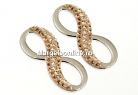 Swarovski, pand. pave placat cu rodiu, infinit, silk, 20mm - x1