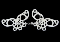Link, butterfly filigree, 925 silver, 19.5mm - x1