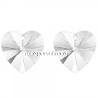 Swarovski, heart pendant, crystal, 14mm - x2