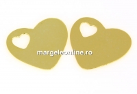 Pandantiv inima, argint 925 placat cu aur, 17.5x15.5mm - x1