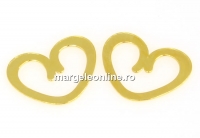 Pendant, heart, 18K gold-plated 925 silver, 12mm - x1
