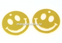 Pandantiv smiley argint 925 placat cu aur, 15mm  - x1