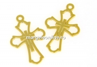 Pandantiv cruce, argint 925 placat cu aur, 19mm - x1