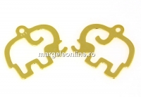 Pendant, elephant, gold-plated 925 silver, 16x14mm - x1