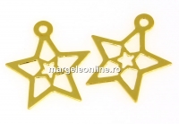 Pendant, star, gold-plated 925 silver, 15mm - x1