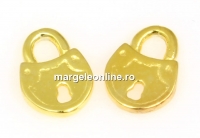 Charm lacatel, argint 925 placat aur, 9.5x7mm - x2