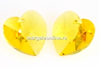 Swarovski, pandantiv inima, light topaz, 10mm - x2