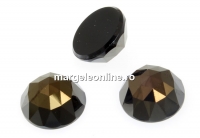 Swarovski, rose cut cabochon,  jet nut, 10mm - x1