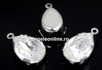 Swarovski, pand. pl. rodiu, fancy picatura, crystal, 17mm - x1