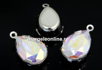 Swarovski, pand. pl. rodiu, fancy picatura, aurore boreale, 17mm - x1