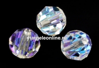 Swarovski, margele, rotund fatetat, blue aurore boreale, 10mm - x2