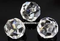 Swarovski, margele cu un orificiu, rotund fatetat, crystal, 18mm - x1