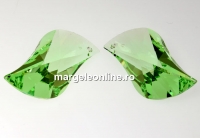 Swarovski, pandantiv wave leaf, light peridot, 30mm - x1