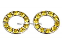 Swarovski, disc placat cu rodiu, light topaz, 12mm - x1