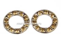 Swarovski, disc placat cu rodiu, light colorado topaz, 12mm - x1