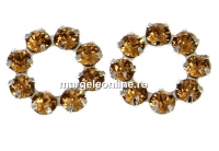 Swarovski, floare placat cu rodiu, light smoked topaz, 10mm - x1