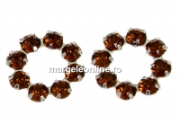 Swarovski, floare placat cu rodiu, smoked topaz, 10mm - x1