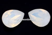 Swarovski, fancy picatura, white opal, 14x10mm - x1
