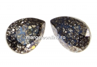 Swarovski drop fancy, black patina, 14x10mm - x1