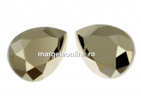 Swarovski, fancy picatura, metallic light gold, 14x10mm - x1