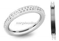 Baza inel pave argint 925,18mm, pentru crystale Swarovski - x1